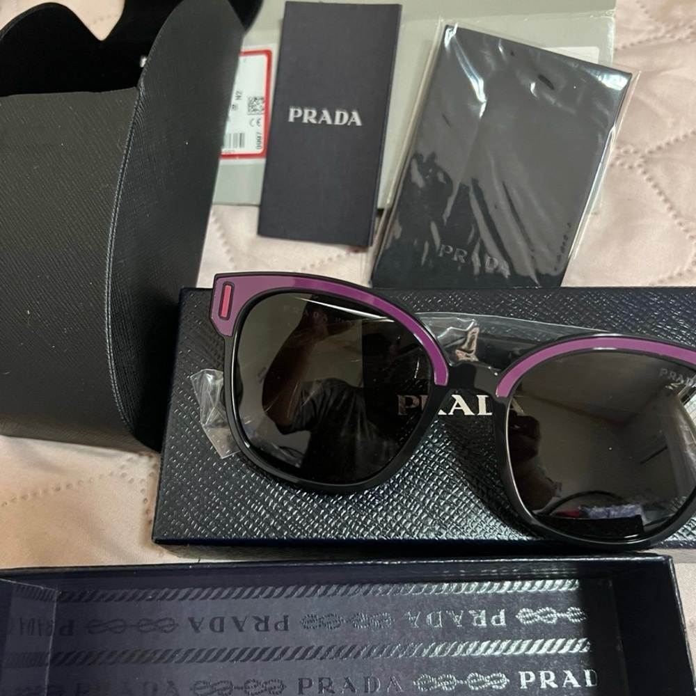 Prada Purple Modern Sunglasses with Glossy Finish